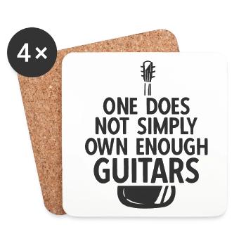 Akustik Spruch Für E-Gitarre Konzert Gitarre - Untersetzer (4er-Set) - Weiß - Vorne