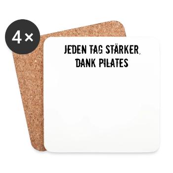 Pilates - Jeden Tag stärker, dank Pilates - Untersetzer (4er-Set) - Weiß - Vorne