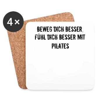 Pilates - Beweg dich besser, fühl dich besser mit - Untersetzer (4er-Set) - Weiß - Vorne