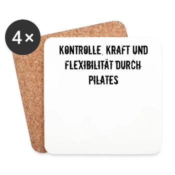 Pilates - Kontrolle, Kraft und Flexibilität durch - Untersetzer (4er-Set) - Weiß - Vorne
