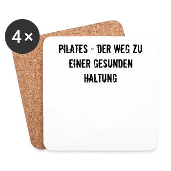 Pilates - Pilates - der Weg zu einer gesunden - Untersetzer (4er-Set) - Weiß - Vorne