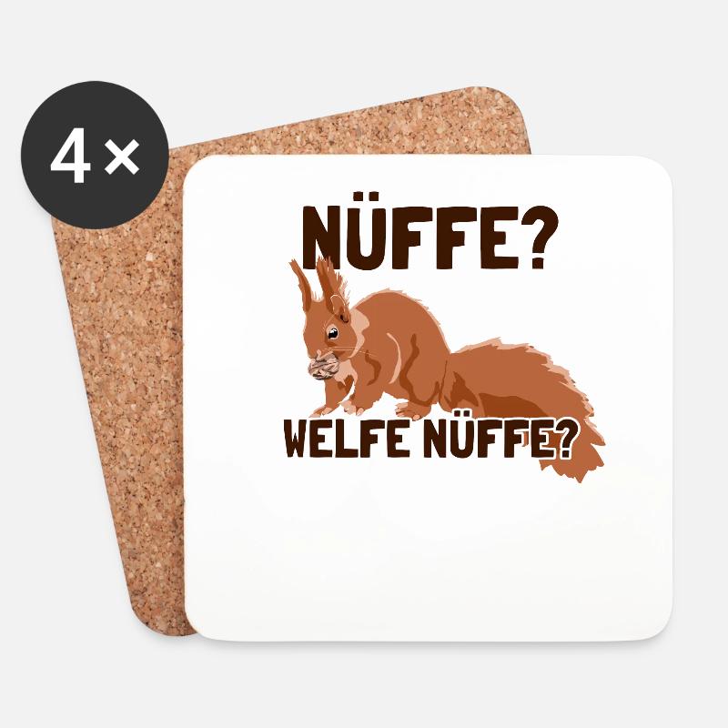 Nüffe Welfe Nüffe Grauhörnchen Squirrel - Untersetzer (4er-Set) - Weiß