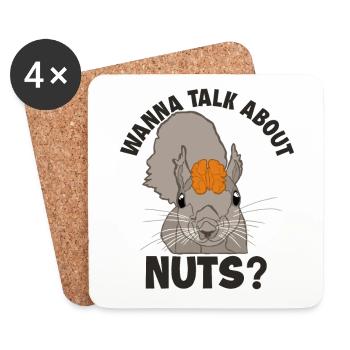 Wanna Talk About Nuts Squirrel Fuchshörnchen - Untersetzer (4er-Set) - Weiß - Vorne