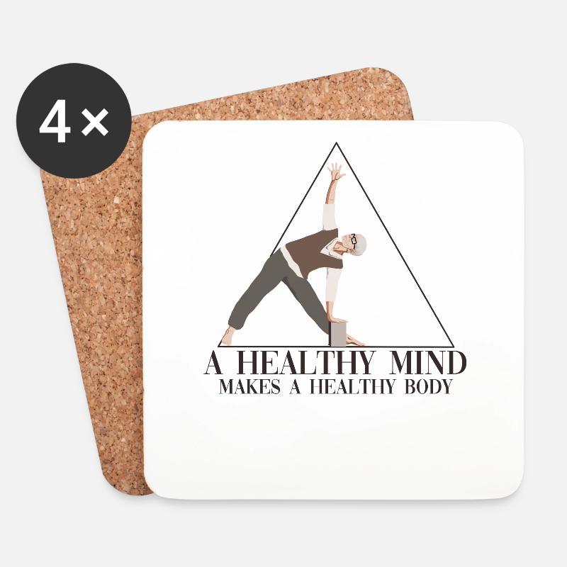 A Healthy Mind Makes A Healthy Body Kundalini - Untersetzer (4er-Set) - Weiß