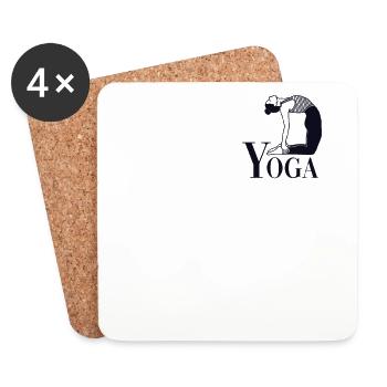 Logo de yoga Emblème Ashtanga Hatha Asanas Kundalini - Dessous de verre (lot de 4) - blanc - Devant