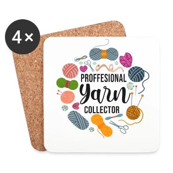 Knitting Knitter Professional Yarn - Untersetzer (4er-Set) - Weiß - Vorne
