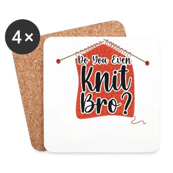 Knitting Knitter Pun Do You Even - Coasters (set of 4) - white - Front