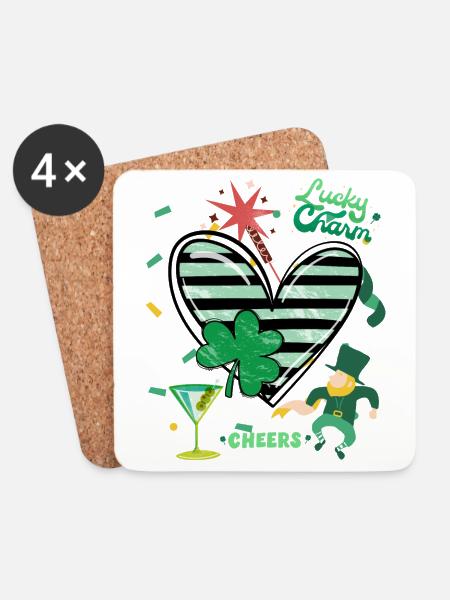 LUCKY CHARM - Coasters (set of 4) - white