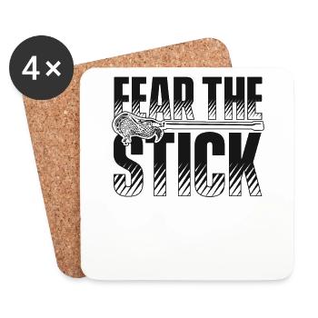 Fear The Stick Intercrosse Lax Spieler Polocrosse - Untersetzer (4er-Set) - Weiß - Vorne