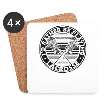 I'd Rather Be Playing Lacrosse Polocrosse Trainer - Untersetzer (4er-Set) - Weiß - Vorne