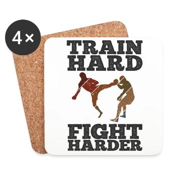 Kickboxing - Untersetzer (4er-Set) - Weiß - Vorne