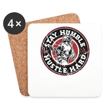 Stay Humble Hustle Hard Intercrosse Lax Spieler - Untersetzer (4er-Set) - Weiß - Vorne