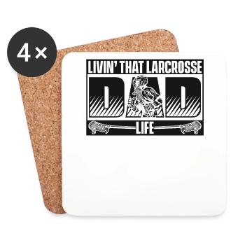 Living That Lacrosse Dad Life Intercrosse Trainer - Coasters (set of 4) - white - Front