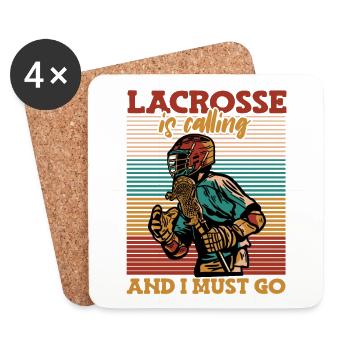 Lacrosse Is Calling And I Must Go Lax Players - Coasters (set of 4) - white - Front