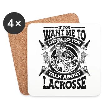 If You Want Me To Listen Talk About Lacrosse - Untersetzer (4er-Set) - Weiß - Vorne