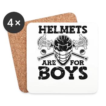 Helmets Are For Boys Lax Spieler Polocrosse - Untersetzer (4er-Set) - Weiß - Vorne