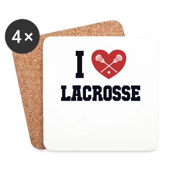 I love Lacrosse Lax Spieler Polocrosse - Untersetzer (4er-Set) - Weiß - Vorne