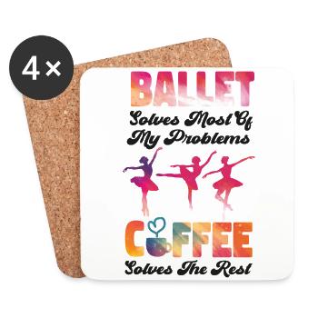 Ballet Danseuse Danse Ballerine - Dessous de verre (lot de 4) - blanc - Devant