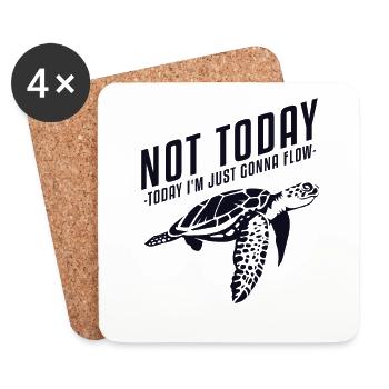 Pas aujourd’hui tortue d’eau tortue géante - Dessous de verre (lot de 4) - blanc - Devant