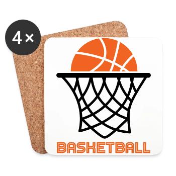 Joueurs de basket-ball - Dessous de verre (lot de 4) - blanc - Devant