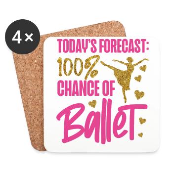 Ballet Dancer Dance Girl Ballerina - Coasters (set of 4) - white - Front