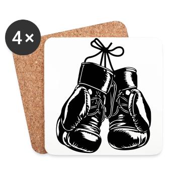 Gants de boxe Symbole Sports de boxe - Dessous de verre (lot de 4) - blanc - Devant