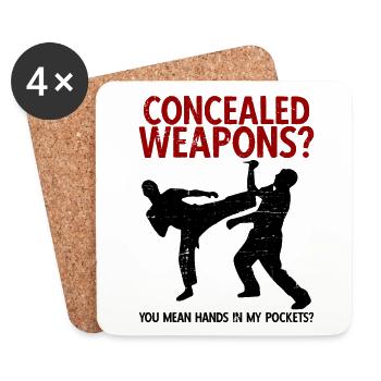 Israelischer Kampfsport Krav Maga - Untersetzer (4er-Set) - Weiß - Vorne
