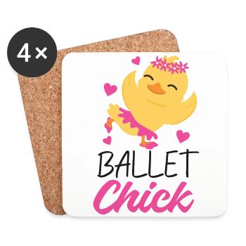 Ballet Danseuse Danse Ballerine - Dessous de verre (lot de 4) - blanc - Devant