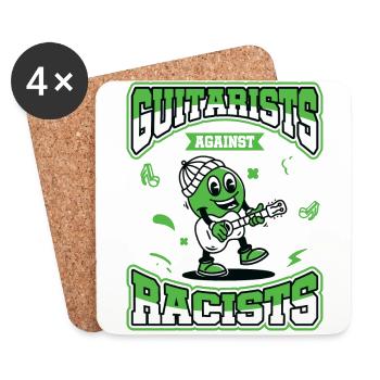 Guitaristes vs. Racistes Punk Anti-racisme - Dessous de verre (lot de 4) - blanc - Devant