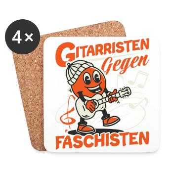Gitarristen gegen Rassisten Punk Antirassismus - Untersetzer (4er-Set) - Weiß - Vorne
