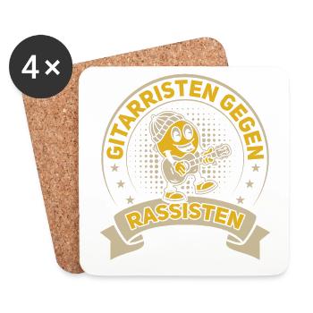 Gitarristen gegen Rassisten Punk Antirassismus - Untersetzer (4er-Set) - Weiß - Vorne