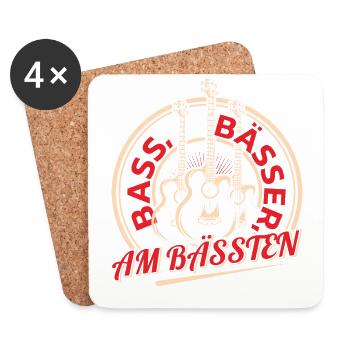 Bassisten, Bassgitarristen Gitarristen Bass - Untersetzer (4er-Set) - Weiß - Vorne