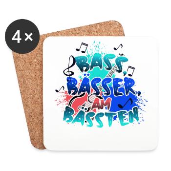 Bassisten, Bassgitarristen Gitarristen Bass - Untersetzer (4er-Set) - Weiß - Vorne