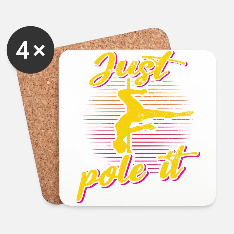 Ballerina di pole dance, pole dance, pole dance - Sottobicchieri (set da 4 pezzi) - bianco