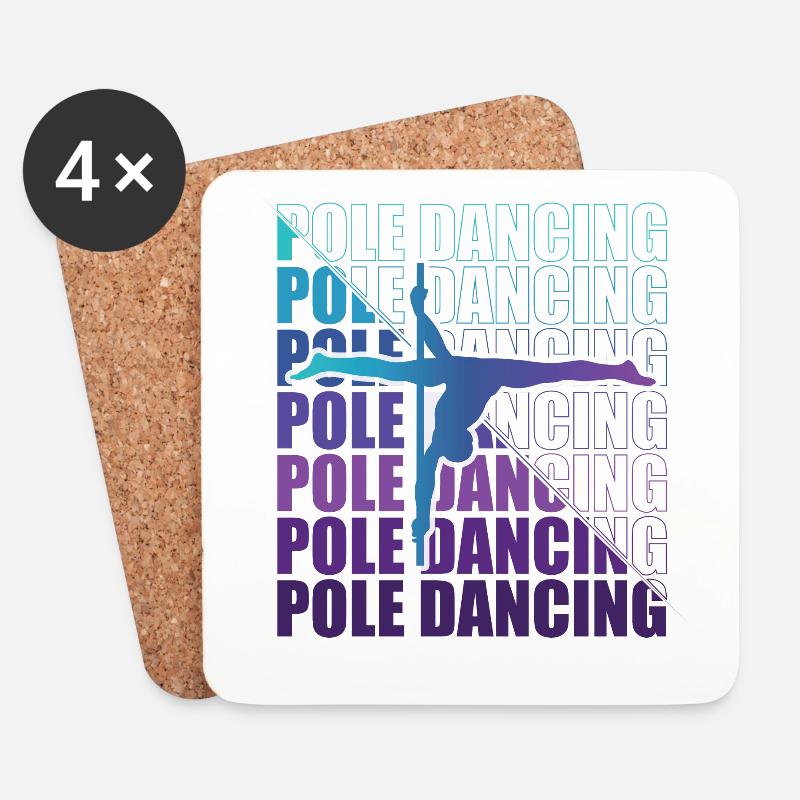 Pole Dance Ballerino, Pole Dance, Pole Dance - Sottobicchieri (set da 4 pezzi) - bianco
