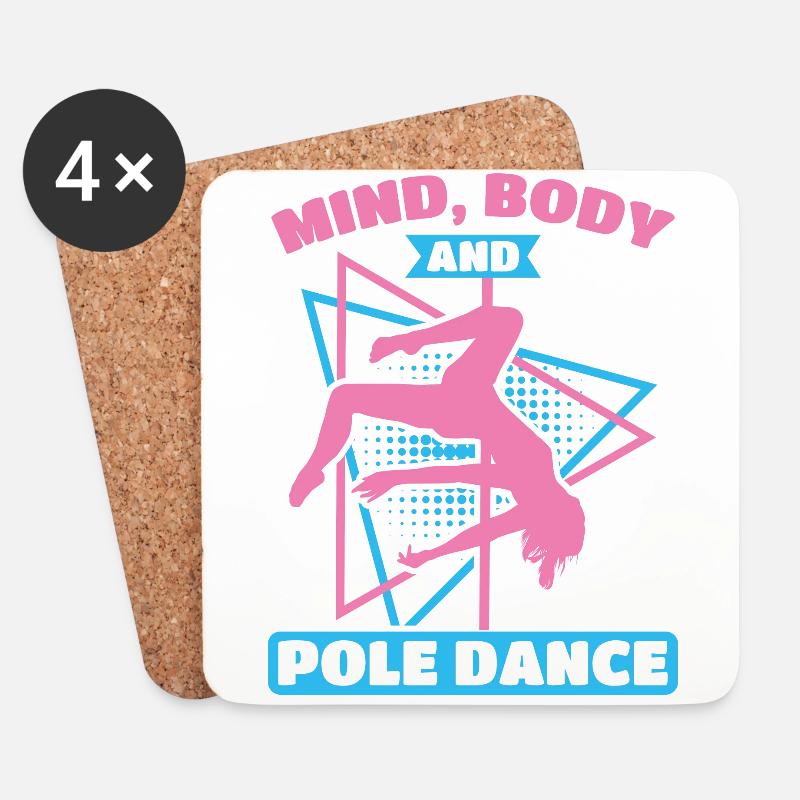 Pole Dance Tänzerin, Stangentanz, Pole Dancing - Untersetzer (4er-Set) - Weiß