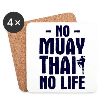 Thaiboxen Muay Thai - Untersetzer (4er-Set) - Weiß - Vorne