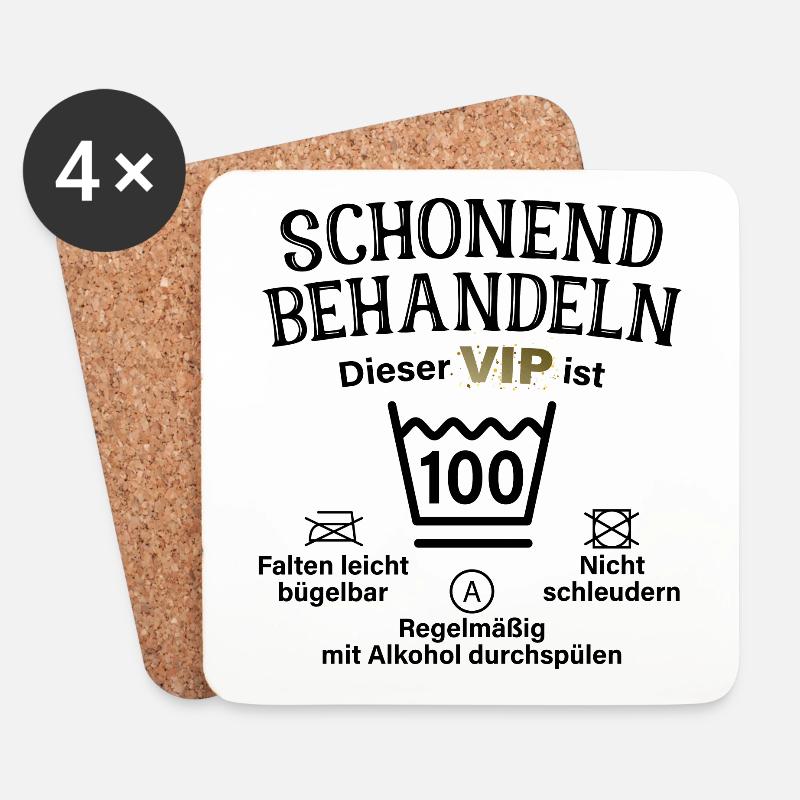 100. Geburtstag Schonend Behandeln 100 VIP ist 100 - Untersetzer (4er-Set) - Weiß