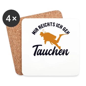 Mir reichts ich geh Tauchen Tauchermaske Scuba - Untersetzer (4er-Set) - Weiß - Vorne