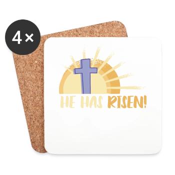 He is risen Easter Sunday Jesus - Coasters (set of 4) - white - Front