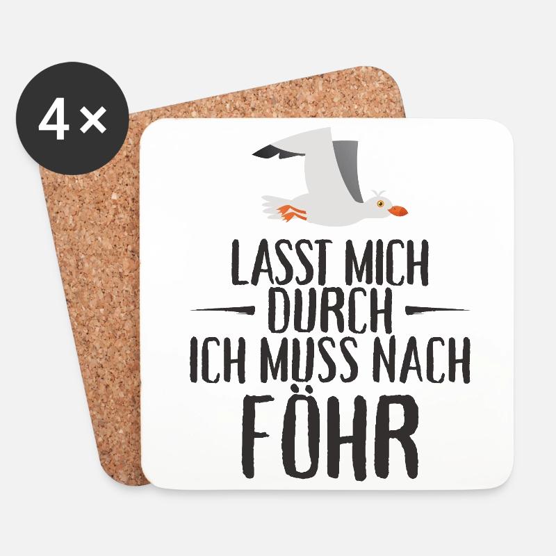 Lasst mich durch nach Föhr Möwe Sonne Strand Meer - Untersetzer (4er-Set) - Weiß