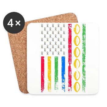 American Football Sport Flag - Coasters (set of 4) - white - Front