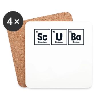 Scuba Periodic Table Of Elements Diving Mask - Coasters (set of 4) - white - Front