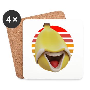 Funny banana at sunset - Coasters (set of 4) - white - Front