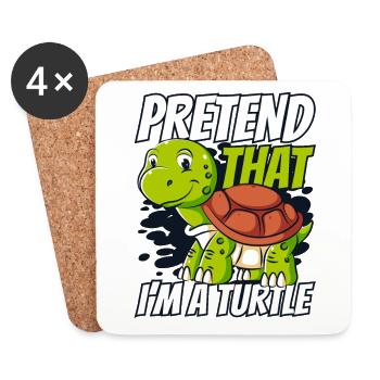 Pretend That I'm A Turtle Riesenschildkröte - Untersetzer (4er-Set) - Weiß - Vorne