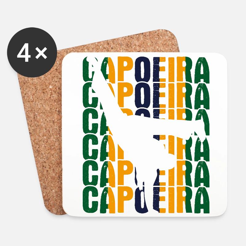 Capoeira - Untersetzer (4er-Set) - Weiß