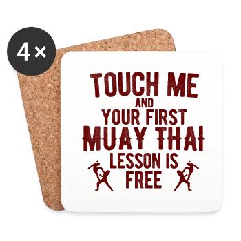 Thaiboxen Muay Thai - Untersetzer (4er-Set) - Weiß - Vorne