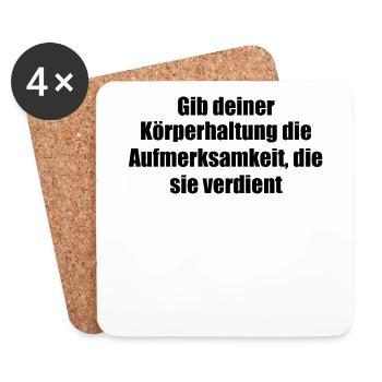 Pilates - Gib deiner Körperhaltung die - Untersetzer (4er-Set) - Weiß - Vorne