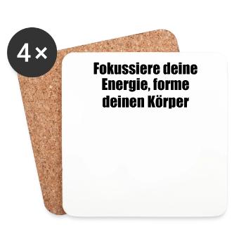 Pilates - Fokussiere deine Energie, forme deinen - Untersetzer (4er-Set) - Weiß - Vorne