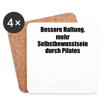 Pilates - Bessere Haltung, mehr Selbstbewusstsein - Untersetzer (4er-Set) - Weiß - Vorne